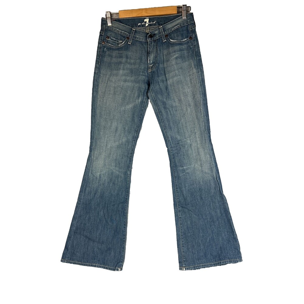 7 For All Mankind Jeans Womens 28 Flare Low Rise 705844 Made In USA